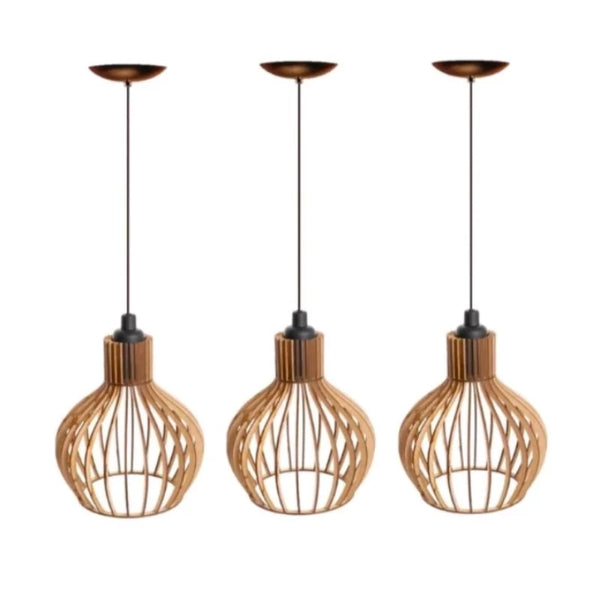 Kit 3 Pendente Luminária de teto lustre para qualquer ambiente em MDF