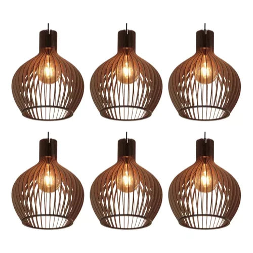 Kit 3 Pendente Luminária de teto lustre para qualquer ambiente em MDF