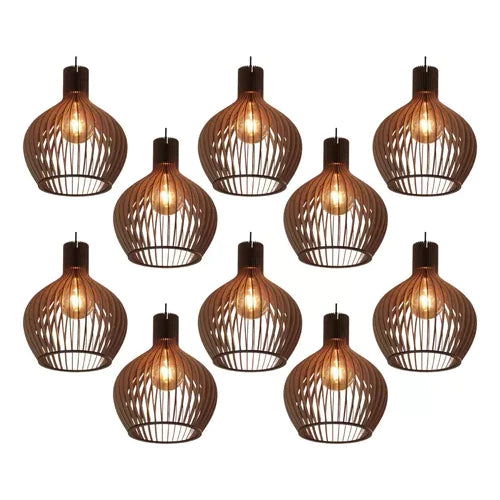 Kit 3 Pendente Luminária de teto lustre para qualquer ambiente em MDF