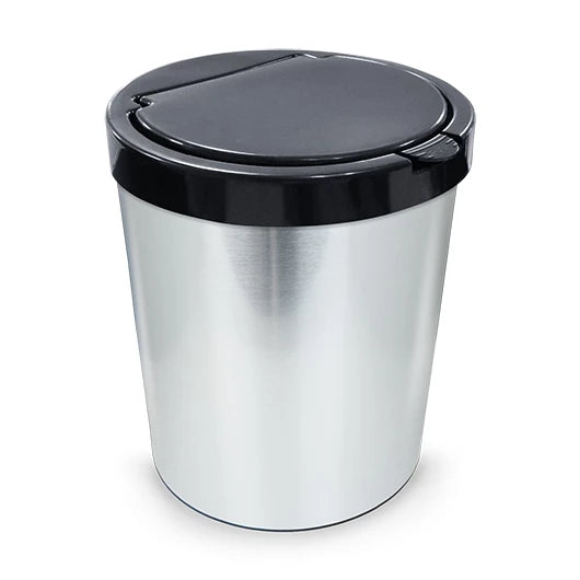 Lixeira Cesto Inox Metalizado 09 Litros Com Tampa Click Label Vermelho Rose Gold Banheiro Cozinha
