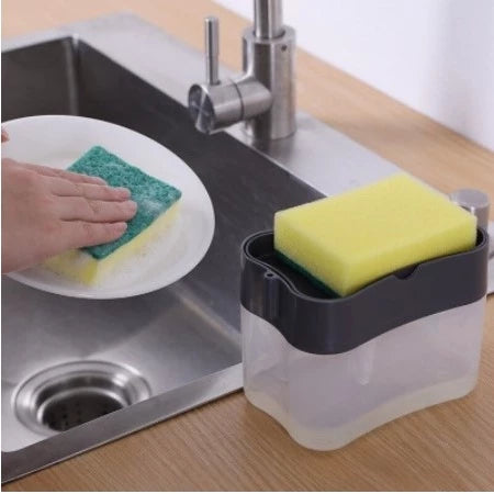 Dispensador Para Detergente Dispenser Sabao 2x1 Detergente Suporte Porta Bucha Esponja Limpeza