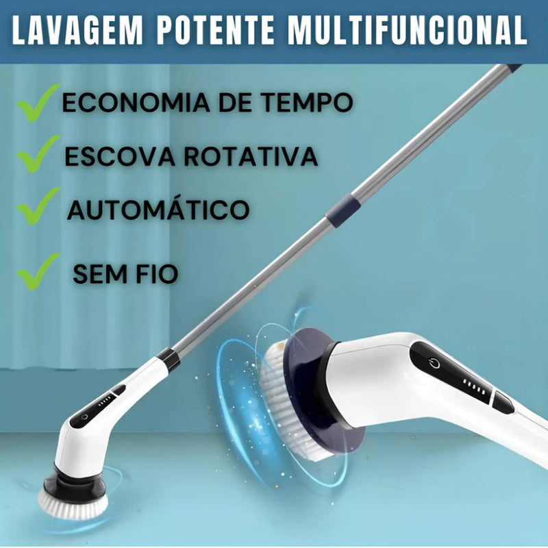 Esfregão Elétrico Sem fio Escova De Limpeza Multiuso 360 Recarregável Giratória + 40/ Peças Jogo De Chave Catraca Caixa De Ferramentas Completa Maleta
