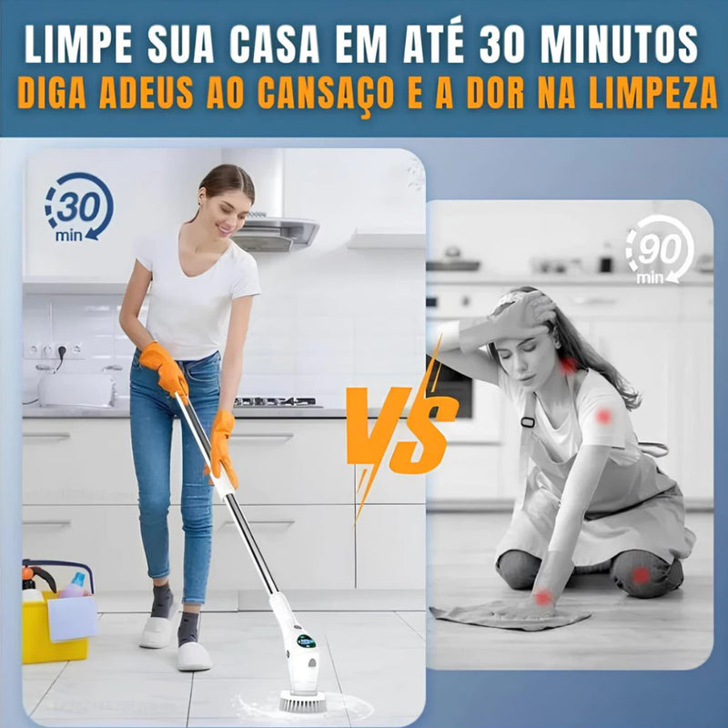Esfregão Elétrico Sem fio Escova De Limpeza Multiuso 360 Recarregável Giratória + 40/ Peças Jogo De Chave Catraca Caixa De Ferramentas Completa Maleta