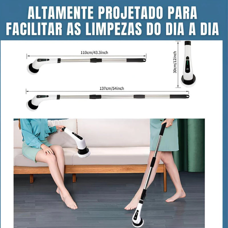 Esfregão Elétrico Sem fio Escova De Limpeza Multiuso 360 Recarregável Giratória + 40/ Peças Jogo De Chave Catraca Caixa De Ferramentas Completa Maleta