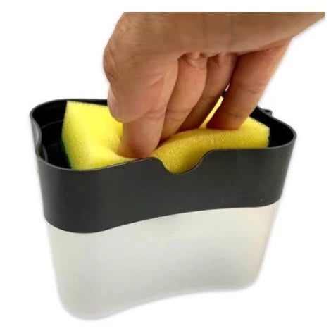 Dispensador Para Detergente Dispenser Sabao 2x1 Detergente Suporte Porta Bucha Esponja Limpeza