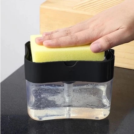 Dispensador Para Detergente Dispenser Sabao 2x1 Detergente Suporte Porta Bucha Esponja Limpeza